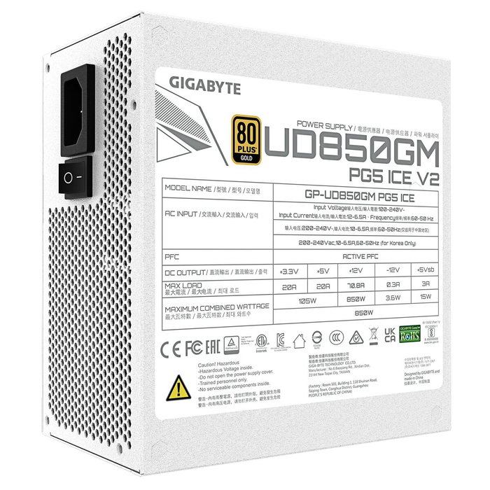 Gigabyte 28200-U85GI-1CEUR 850 W 80 Plus Gold Blanc