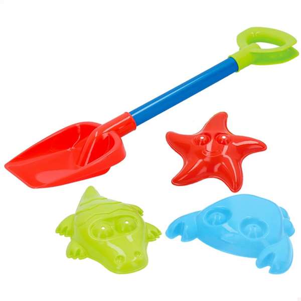Color Baby - Pala de plage avec 3 moules en filet 39 cm - Modèles assortis Color Baby - Pala de plage avec 3 moules en filet 39 cm - Modèles assortis