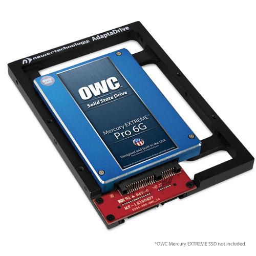 OWC AdaptaDrive Bracket Noir pour convertir un SSD ou disque dur 2.5" SATA en baie 3.5", aluminium, compatible SATA 1.5Gb/s, 3Gb/s et 6Gb/s