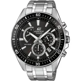 Casio EFR-552D-1AVUEF Montre Edifice pour Homme en Acier Argenté à Affichage Analogique Quartz, Aiguilles Fluorescentes - Modèle Argenté et Noir