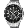 Casio EFR-552D-1AVUEF Montre Edifice pour Homme en Acier Argenté à Affichage Analogique Quartz, Aiguilles Fluorescentes - Modèle Argenté et Noir