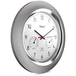 Mebus Horloge murale radio contrôlée avec thermomètre et hygromètre