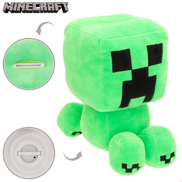 MOJANG STUDIOS Peluche tirelire Minecraft - Figurine en peluche Creeper - 20 cm