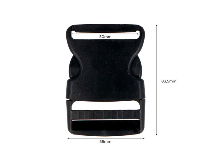 Innspiro Lot de 5 Broches Doubles en Plastique Noir 50 mm