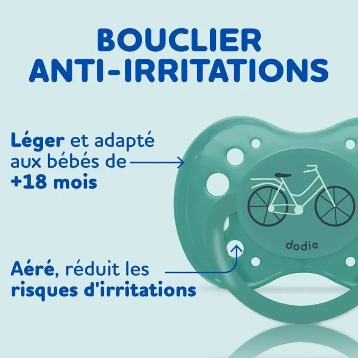 Dodie Sucette Anatomique en Silicone Réversible Anti-irritation Aérée - Lot de 3 - Bébé Ours - Pour Bébés de +18 mois - Sans BPA et S Dodie Sucette Anatomique en Silicone Réversible Anti-irritation Aérée - Lot de 3 - Bébé Ours - Pour Bébés de +18 mois - Sans BPA et S