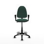 Tabouret Aýna taburete Contact permament de base Tissu Vert foncé Structure polyamide noire Accoudoirs fixes Sans appui-tête Roulettes en nylon 50 mm