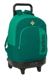 Safta Sac à dos à roulettes compact pour Real Betis Balompie 33x45x22 cm, résistance extérieure simple, pour enfant à partir de 3 ans