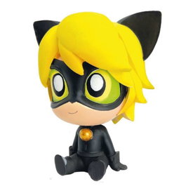Plastoy Figurine Tirelire Cat Noir Chibi 18 cm Miraculous Lady Bug Plastoy
