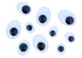 Innspiro Lot de 64 yeux mobiles noirs autoadhésifs ovales tailles assorties