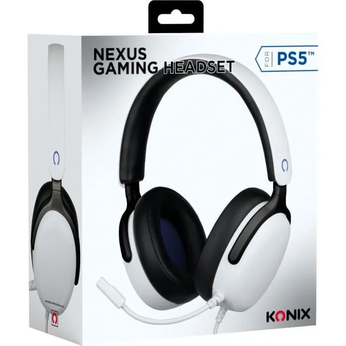 Casque gaming Konix Nexus PS5, circum-aural, haut-parleurs 40 mm, microphone intégré, câble 1,5 m, pour console PlayStation 5 et autres appareils Casque gaming Konix Nexus PS5, circum-aural, haut-parleurs 40 mm, microphone intégré, câble 1,5 m, pour console PlayStation 5 et autres appareils