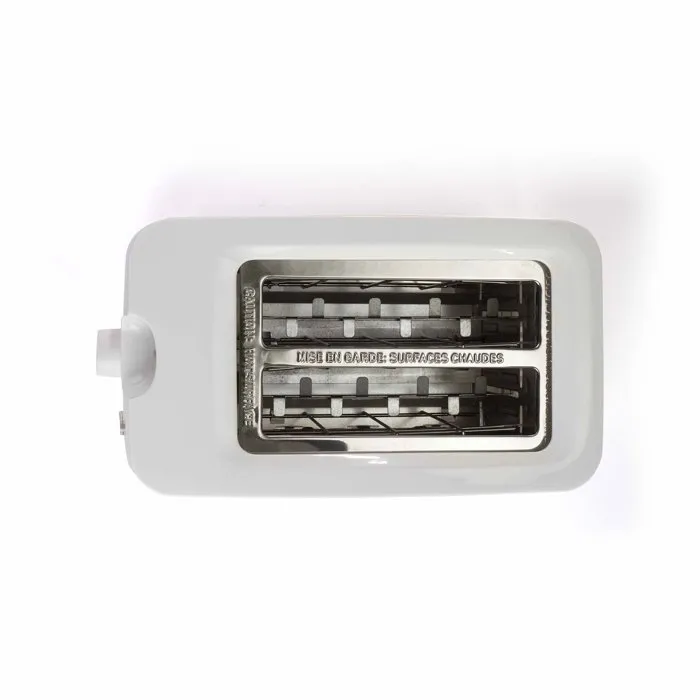 Livoo DOD162W Grille-pain 2 fentes 750 W Blanc avec thermostat réglable 7 niveaux, tiroir ramasse-miettes et fonctions LED