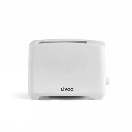 Livoo DOD162W Grille-pain 2 fentes 750 W Blanc avec thermostat réglable 7 niveaux, tiroir ramasse-miettes et fonctions LED