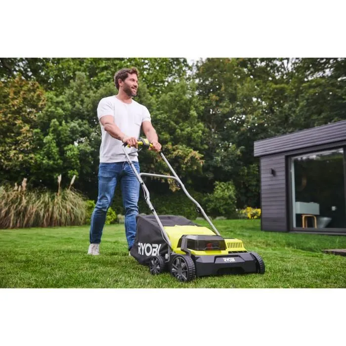Ryobi Scarificateur Aérateur 2-en-1 sans Fil 18V Brushless Ø 35 cm - RY18SFX35A-240 avec 2 Batteries 4.0 Ah et Chargeur