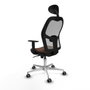 Piqueras y Crespo Chaise de Bureau avec Appui-tête 1D086G1 Gris Brun foncé