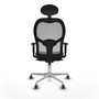 Piqueras y Crespo Chaise de Bureau avec Appui-tête 1D086G1 Gris Brun foncé