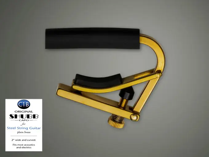 SHUBB Capodastre pour Guitare Acoustique et Électrique en Laiton Doré SHUBB Capodastre pour Guitare Acoustique et Électrique en Laiton Doré