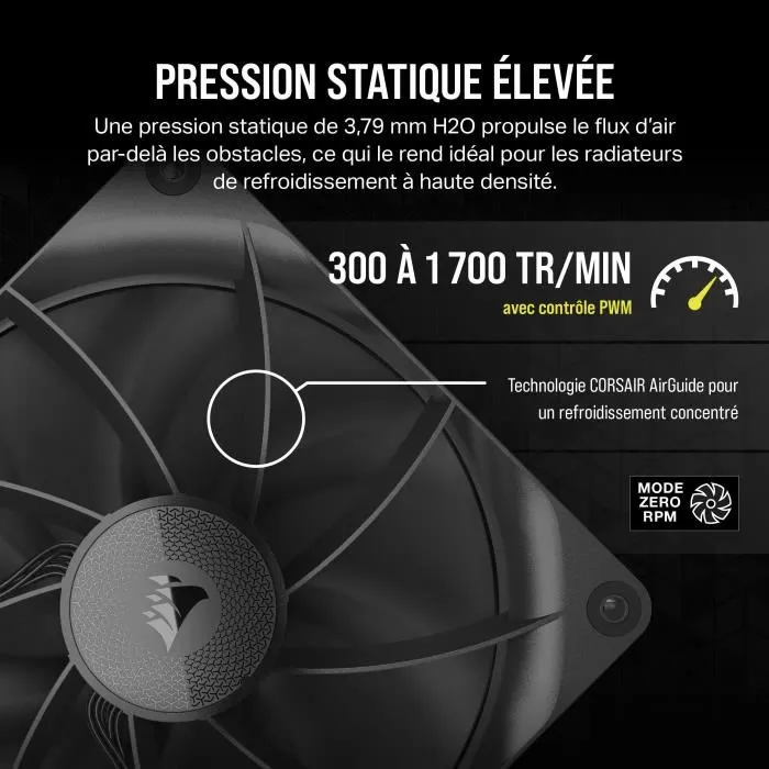 Corsair CO-9051012-WW iCUE LINK RX140 Kit de démarrage ventilateurs PC PWM 140 mm Noir