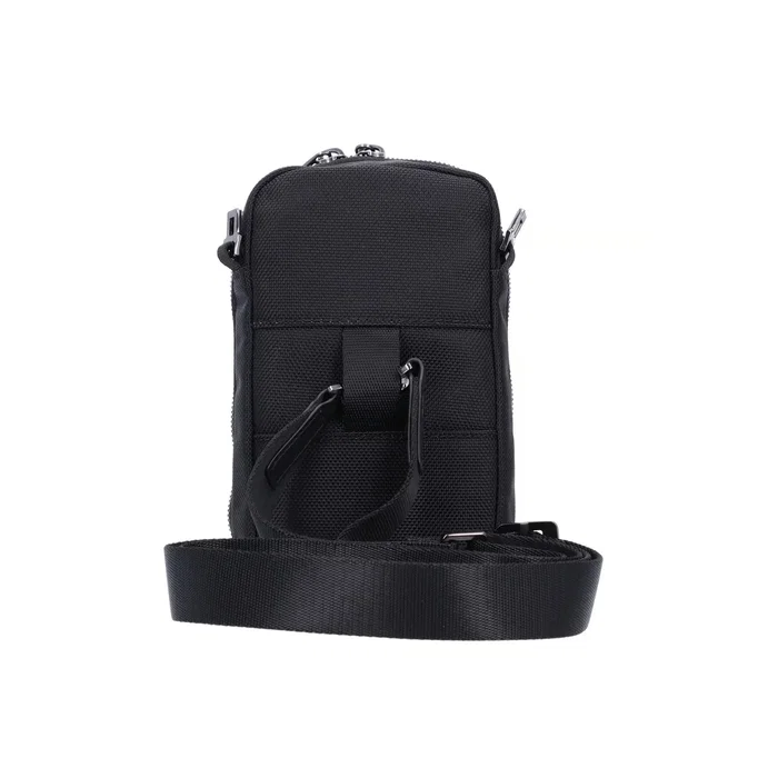Piquadro Brief 2 Sac bandoulière en nylon et cuir noir Piquadro Brief 2 Sac bandoulière en nylon et cuir noir