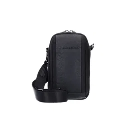Piquadro Brief 2 Sac bandoulière en nylon et cuir noir