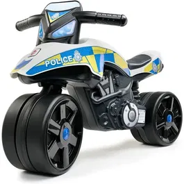 FALK Draisienne moto police - Porteur moto pour enfants 2-5 ans - Roues larges et guidon directionnel - Fabriqué en France - 40% plastique recyclé