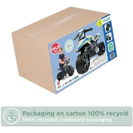 FALK Draisienne moto police - Porteur moto pour enfants 2-5 ans - Roues larges et guidon directionnel - Fabriqué en France - 40% plastique recyclé