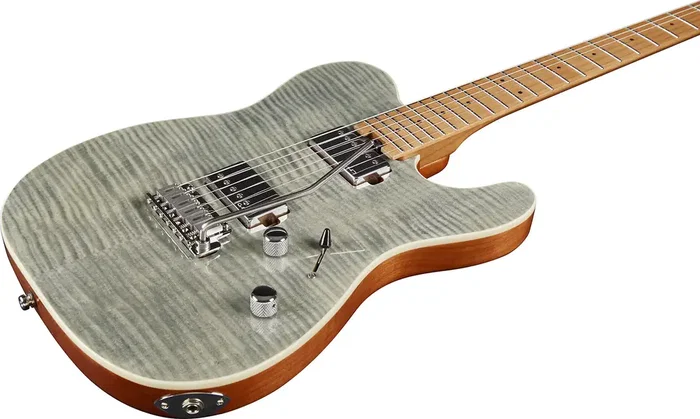 EKO Guitare électrique Tero 801 Musa Gris flamed avec vibrato – 6 cordes, arce flamed, micros YHL Marsbucker – Finition brillante EKO Guitare électrique Tero 801 Musa Gris flamed avec vibrato – 6 cordes, arce flamed, micros YHL Marsbucker – Finition brillante