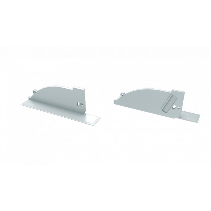Bouchon de finition pour profilé de type TOPO LL-12-0861-10 - Aluminium - Blanc - Droite - Avec trou Bouchon de finition pour profilé de type TOPO LL-12-0861-10 - Aluminium - Blanc - Droite - Avec trou