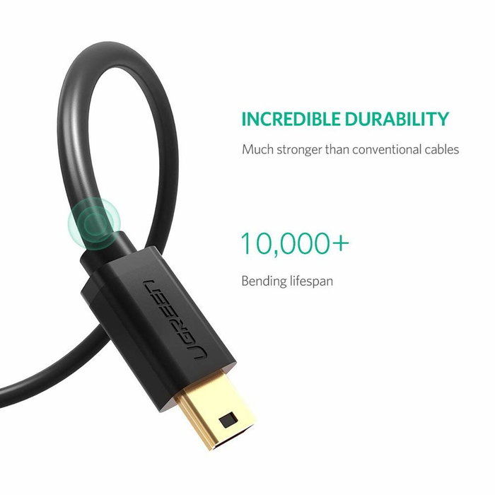 Ugreen Câble USB vers Mini USB 10385 Noir et Vert