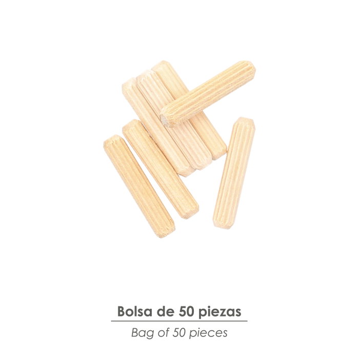WOLFPACK LINEA PROFESIONAL Tourillons en bois 6x30 mm (Sac de 50 unités)​