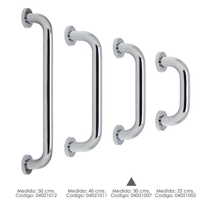 MAURER Barre d’appui chromé brillant 32 mm x 30 cm