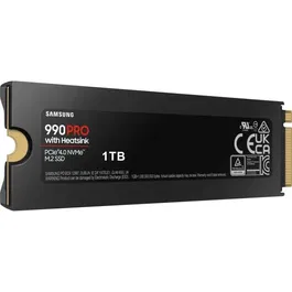 Samsung SSD 990 PRO 1 To MZ-V9P1T0GW, Interne NVMe avec dissipateur thermique et RGB, Performances extrêmes pour PC et PS5, DirectStorage
