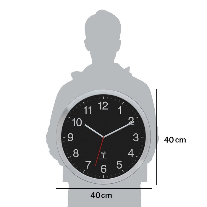 TFA Horloge murale XL radio-pilotée 60.3545.01 avec cadre en métal