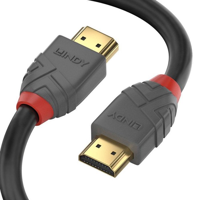 Lindy Câble HDMI 2.0 High Speed Anthra Line 5 m - Prise en charge 4K UHD, Triple Blindage, Connecteurs Dorés 24K, 18 Gbit/s