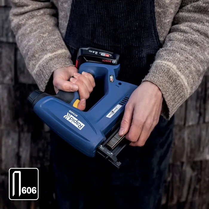 Rapid 40303095 - Agrafes étroites n°606, 25 mm en acier galvanisé avec revêtement résine - Boîte de 3600 pièces pour fixation manuelle sur bois