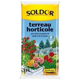 Soldor Terreau horticole 35 L pour plantations et rempotages intérieur et extérieur