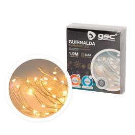 Bambasy Guirlande LED en fil de fer 1,9 m, lumière chaude, 2xAA