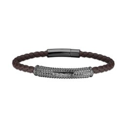 Police Bracelet en cuir marron 19cm