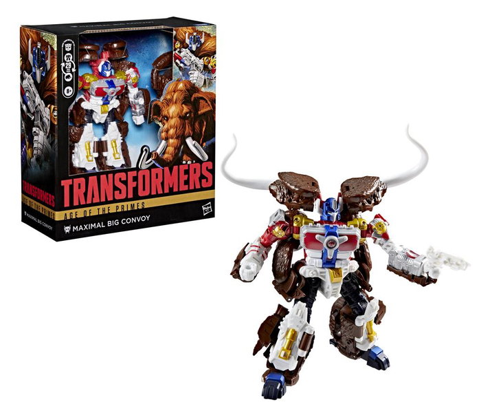 Hasbro Transformers Age of the Primes Maximal Big Convoy Figurine Leader Class 16,5 cm Robot Mammouth avec Canon et 7 Accessoires