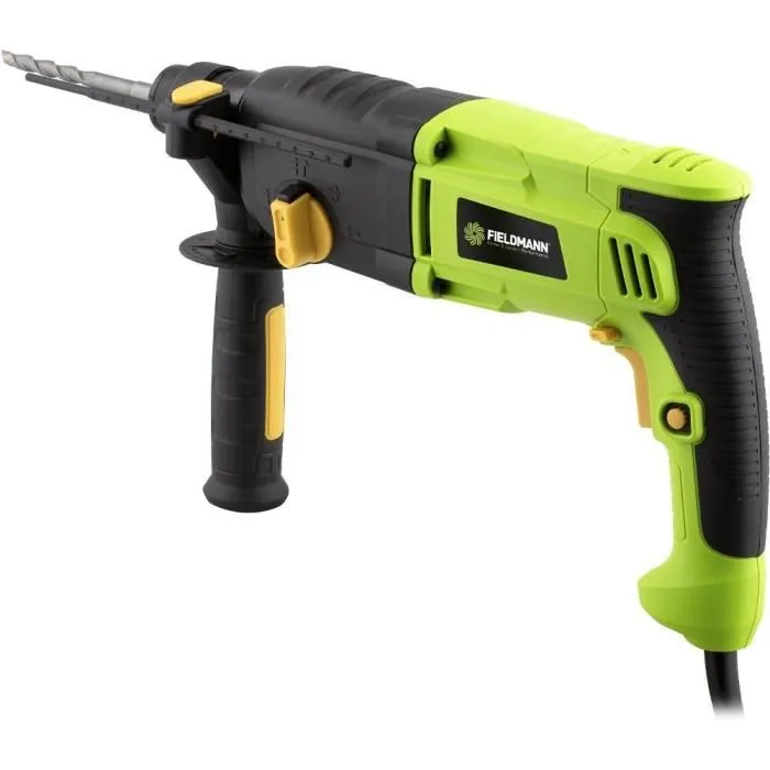 Fieldmann Marteau perforateur électrique SDS Plus 1050W FDV 211050-E, avec mallette, 3 mèches et 2 mandrins, pour béton, métal et bois