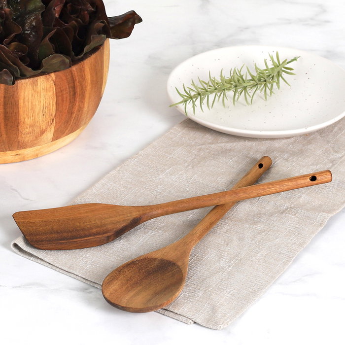 Home Deco Factory Ensemble Cuillère et Spatule Acacia COCOONING