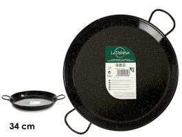 La Dehesa Paellera Émaillée 34 cm - 6 Rations, Acier Émaillé Noir (Set de 6)