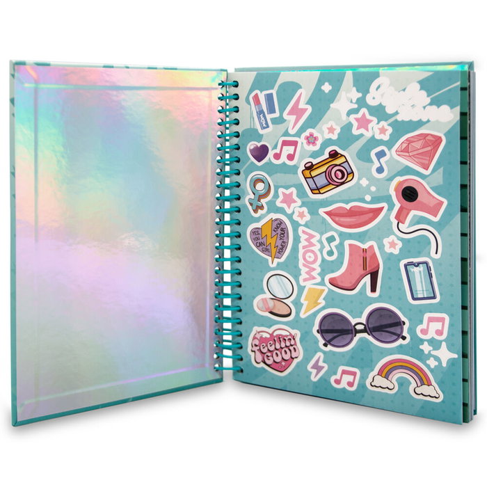 Carnet A5 à colorier et à dessiner Annie Wow Generation - Design de créatrice de mode, 15x21 cm, avec autocollants, pages à gratter et feuilles odorantes