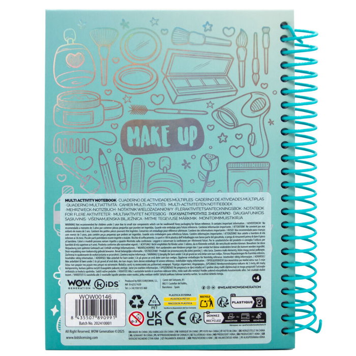 Carnet A5 à colorier et à dessiner Annie Wow Generation - Design de créatrice de mode, 15x21 cm, avec autocollants, pages à gratter et feuilles odorantes