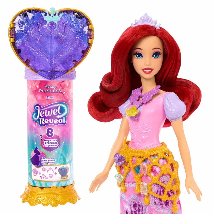 Disney Princess - Sceptre de la princesse Ariel - Princesse reveal - JHL49 - Figurine avec accessoires cachés