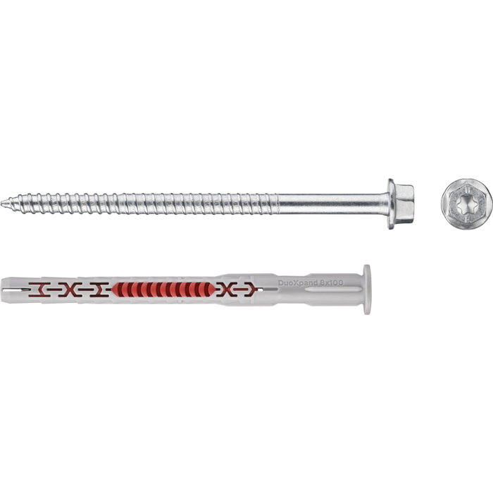 FISCHER SXRL 8 Cheville en nylon à vis avec trou central 8x100 mm