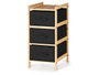 Kipit Étagère Bambou 3 Tiroirs Noir 36x34x66 cm (Set de 2)