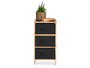 Kipit Étagère Bambou 3 Tiroirs Noir 36x34x66 cm (Set de 2)