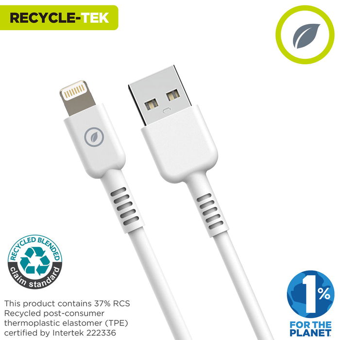 Câble USB vers Lightning Muvit for Change Blanc