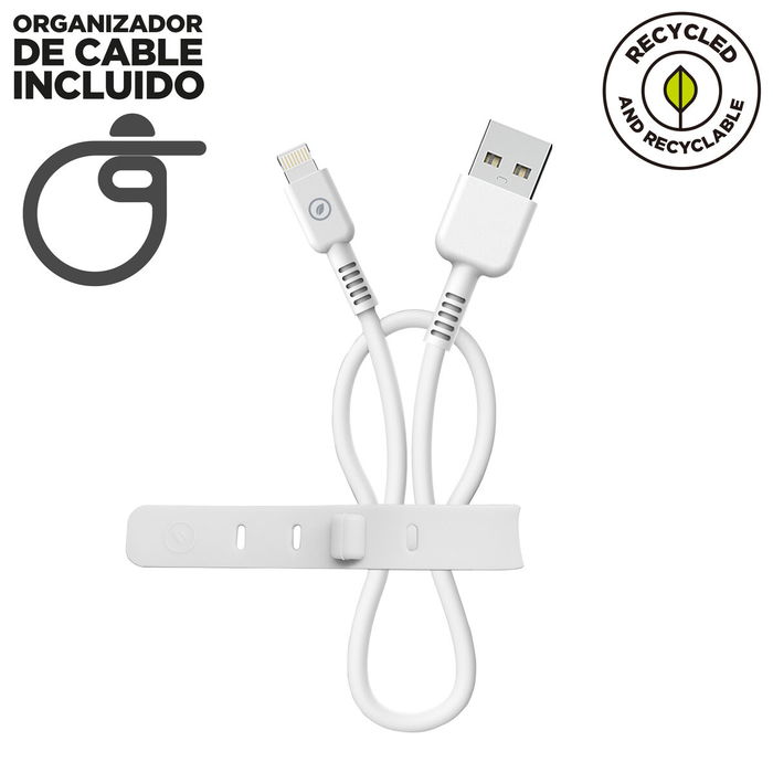 Câble USB vers Lightning Muvit for Change Blanc