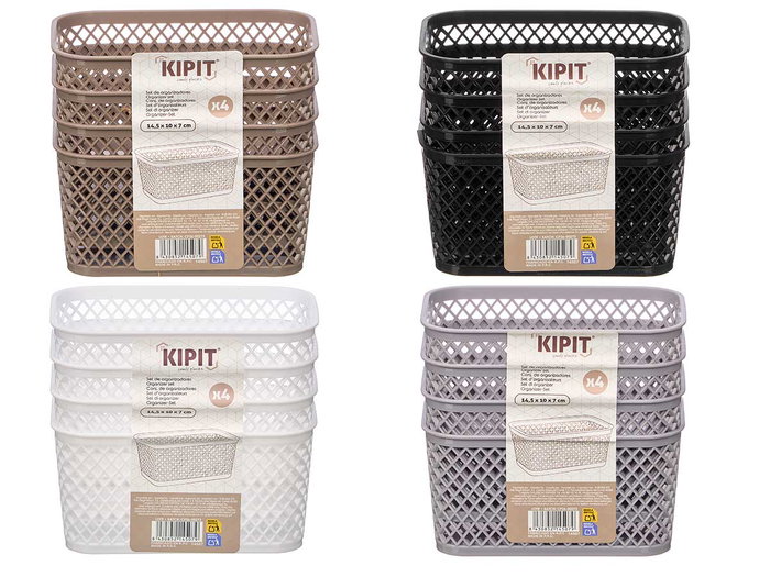 KIPIT Lot de 4 organisateurs rectangulaires assortis KIPIT Lot de 4 organisateurs rectangulaires assortis